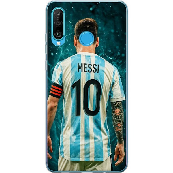 Huawei P30 lite Genomskinligt Skal Messi
