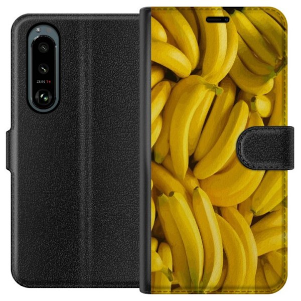 Sony Xperia 5 III Tegnebogsetui Banan mønster