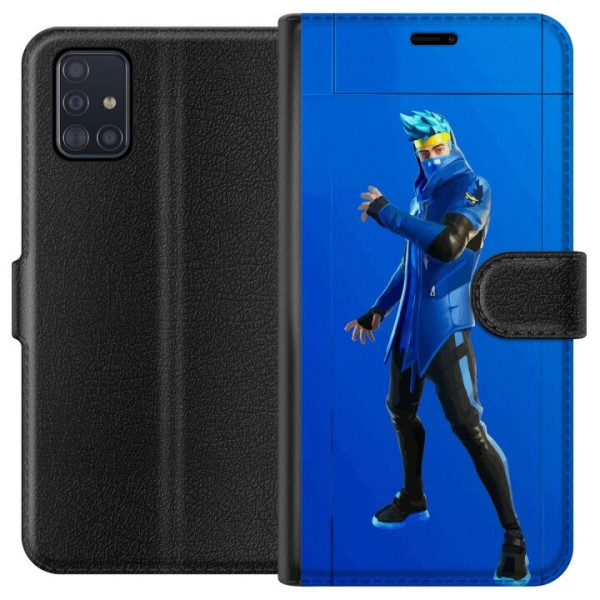 Samsung Galaxy A51 Plånboksfodral Fortnite - Ninja Blue