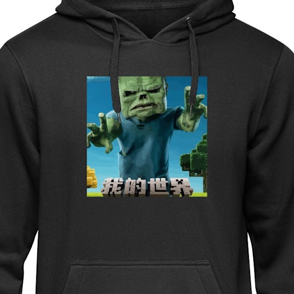 Børne-Hoodie | Blød Hættetrøje til Børn A Minecraft Movie sort 7-8 År