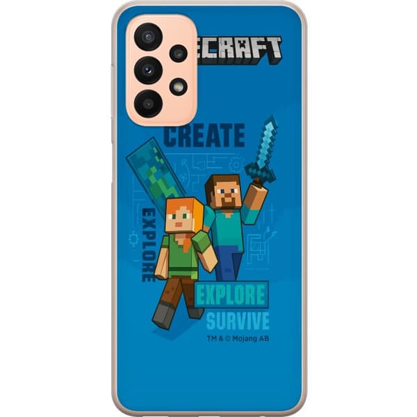 Kompatibelt Mobildeksel til Samsung Galaxy A23 Minecraft Grotter