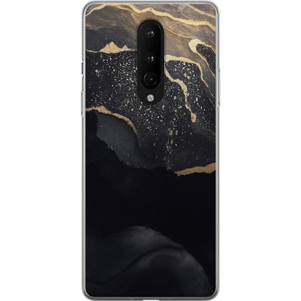 OnePlus 8 Gennemsigtig cover Sort guld abstrakt