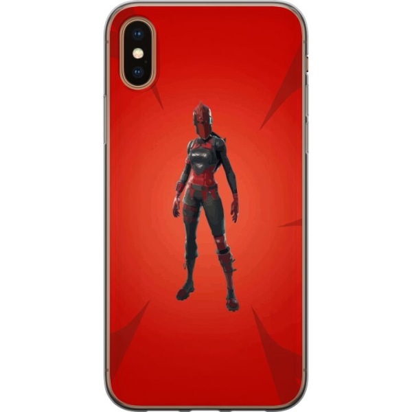 Apple iPhone XS Gennemsigtig cover Fortnite - Rød Ridder