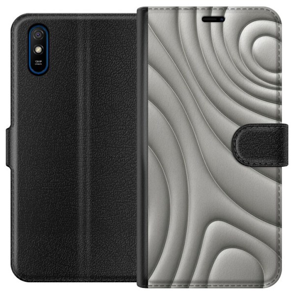 Xiaomi Redmi 9A Plånboksfodral Silver Waves