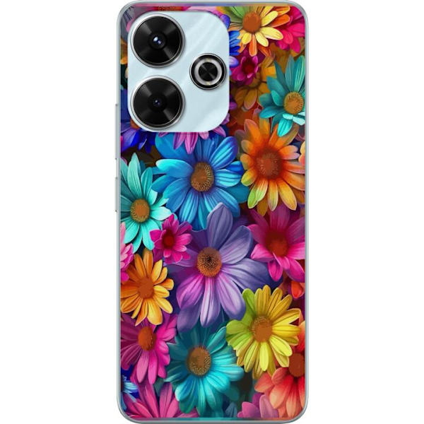 Xiaomi Redmi 13 Genomskinligt Skal Gerbera Blommor Färgglad Dekor Blommotiv Populärt Heminredning Färg Rik Väggkonst Design