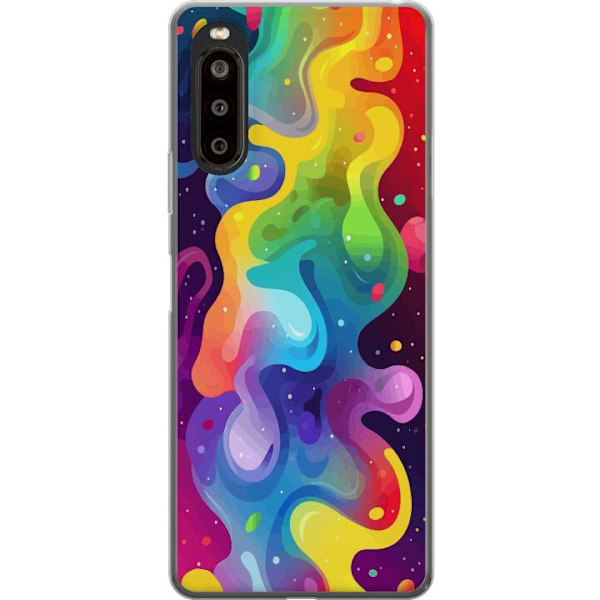 Sony Xperia 10 II Gennemsigtig cover Farvesplask Abstrakt Kunst Design Farverigt Mønster Moderne Populær Vægkunst Grafisk Trend