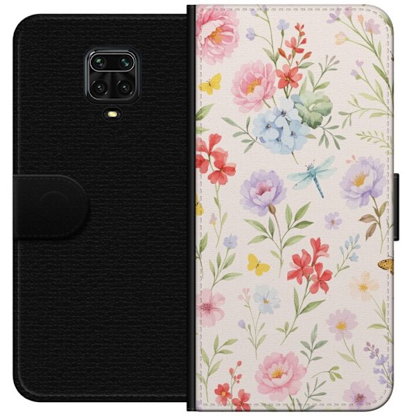 Xiaomi Redmi Note 9 Pro Lompakkokotelo Kukat