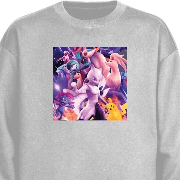 Sweatshirt for Voksen | Klassisk Collegegenser Pokemon grå L