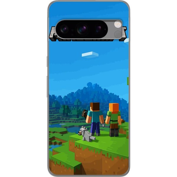 Google Pixel 8 Pro Läpinäkyvä kuori Minecraft Key Art