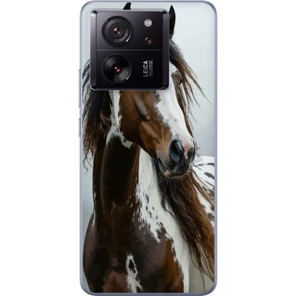 Xiaomi 13T Genomskinligt Skal Häst Djurmotiv Grafisk Design Natur Kraftfullt Motiv Populär Väggkonst Djurtema Ridning