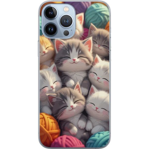 Kompatibelt Mobildeksel til Apple iPhone 13 Pro Max Sovande kattungar beige