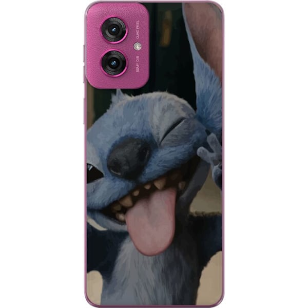 Motorola Moto G55 Läpinäkyvä kuori Stitch Söpö Alien - Sininen Suosikki Ulkoavaruudesta