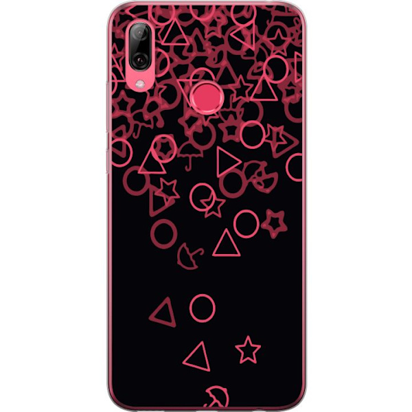 Huawei Y7 (2019) Genomskinligt Skal Squid Game Ikoner Serie Design Populärt TV Spel Ikoner Grafiskt Motiv Asiatisk Trend Dramaserie
