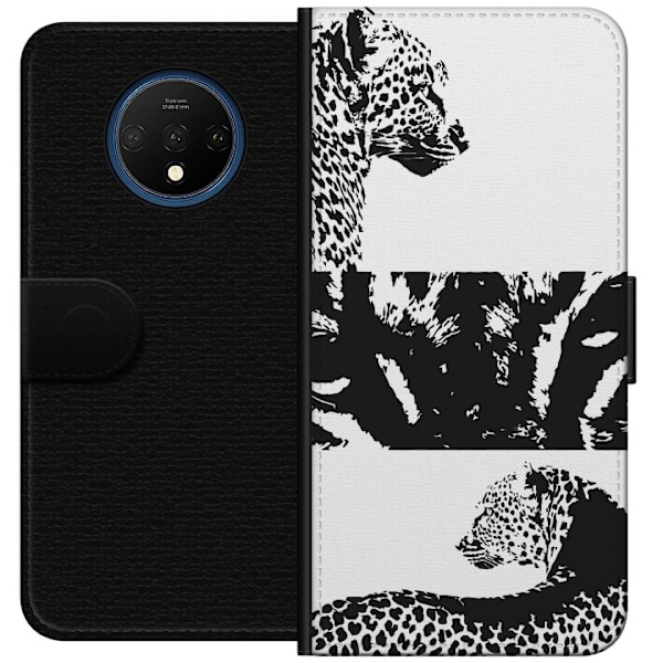 OnePlus 7T Lompakkokotelo Leopard Faces