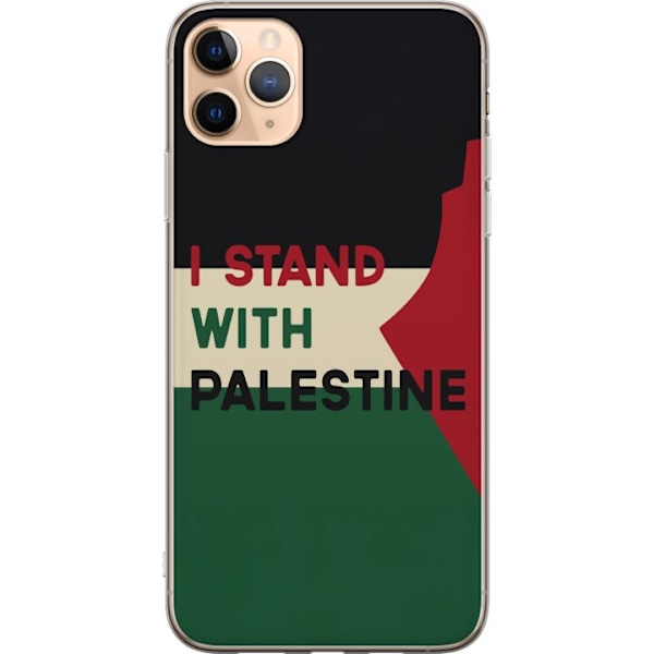 Apple iPhone 11 Pro Max Genomskinligt Skal Stand with Palestine – solidaritetsdesign med starkt budskap