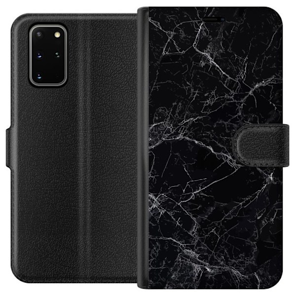 Samsung Galaxy S20+ Tegnebogsetui Marmor Sort
