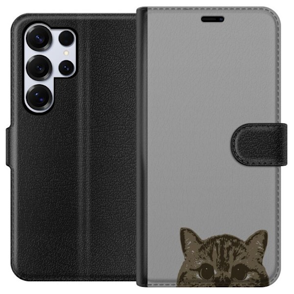 Samsung Galaxy S25 Ultra Tegnebogsetui Grå Katteblik - stilfu