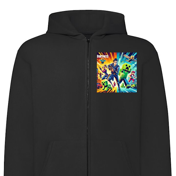 Zip-Hoodie | Huvtröja med Dragkedja för Vuxna Fortnite vs Mi svart XL