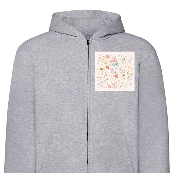 Zip-Hoodie | Hættetrøje med Lynlås til Voksne Blomster