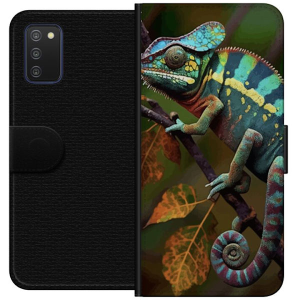 Samsung Galaxy A03s Plånboksfodral Ödla Grafisk Streetwear Design Djurmönster Modern Urban Stil Populärt Motiv Kreativ Art Trend