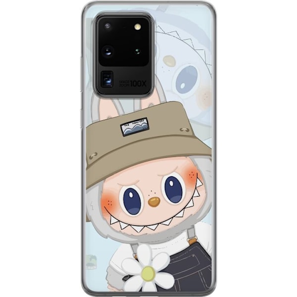Samsung Galaxy S20 Ultra Genomskinligt Skal Labubu med hatt – Pop Mart-figur Mr. Butcher i retro stil med karaktär