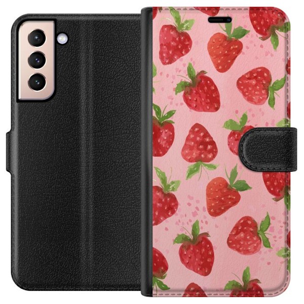Samsung Galaxy S21 Lompakkokotelo Mansikkahaaveet - Retrot tyyli mansikkakuviointi