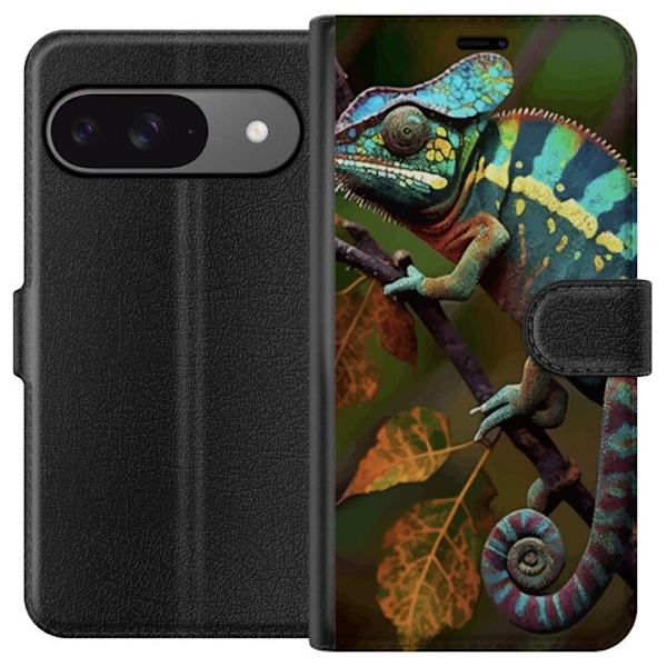 Google Pixel 9 Pro Lompakkokotelo Lisko Graafinen Streetwear Suunnittelu Eläinmalli Moderni Kaupunkityyli Suosittu Motiivi Luova Taide Trendi