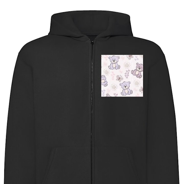 Zip-Hoodie | Huvtröja med Dragkedja för Vuxna Björnar svart M