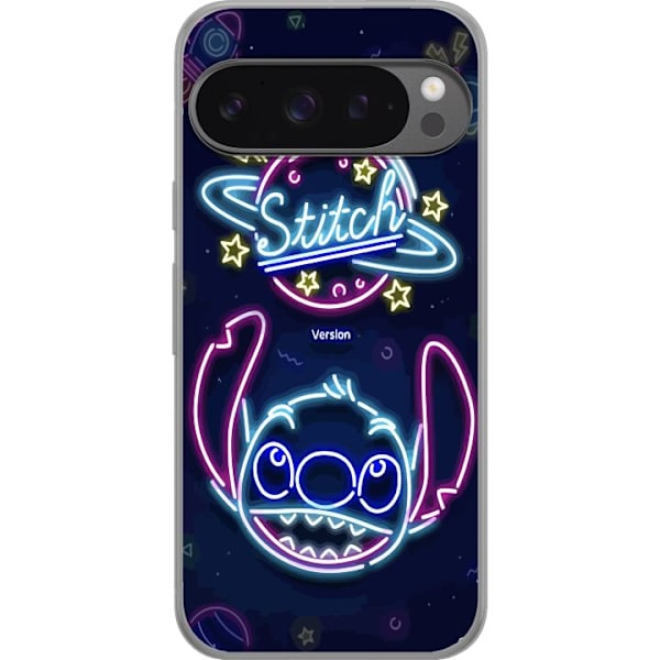 Google Pixel 9 Pro XL Läpinäkyvä kuori Stitch Neon