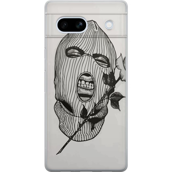 Google Pixel 7a Genomskinligt Skal Ski Mask Ros Streetwear Design Grafiskt Motiv Spänning Urban Stil Street Art Maskerad Symbol