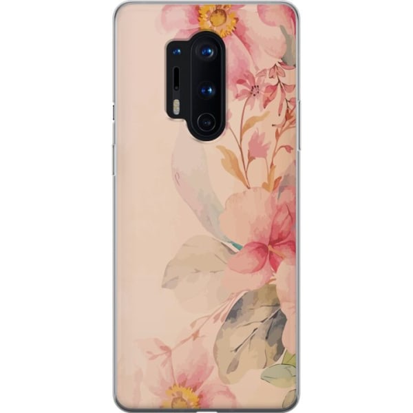 OnePlus 8 Pro Gennemsigtig cover Farverige Blomster