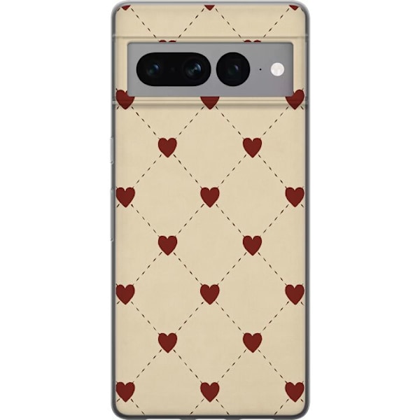 Google Pixel 7 Pro Läpinäkyvä kuori Sydänverkko