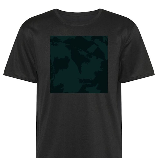 Trænings T-shirt | Sport T-shirt til Voksen Grønt. sort Lille