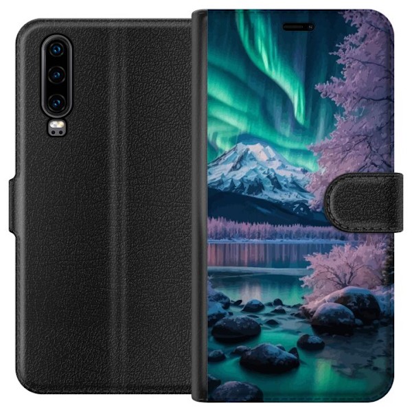 Huawei P30 Plånboksfodral Norrsken