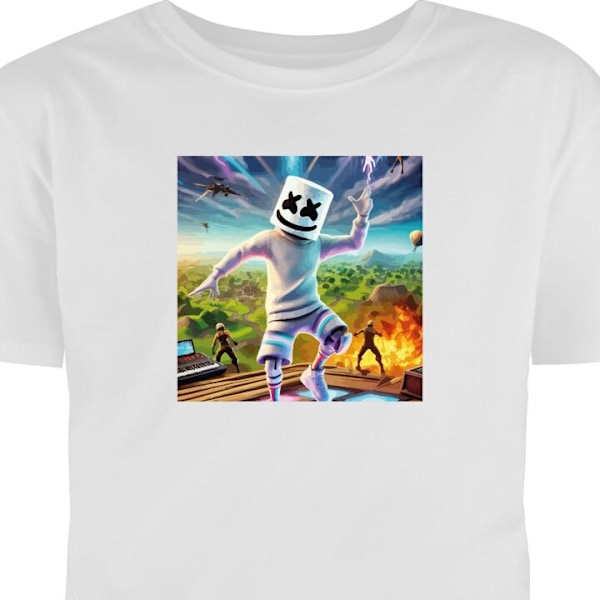 T-shirt til Voksen | Klassisk Voksen T-shirt Fortnite hvid S