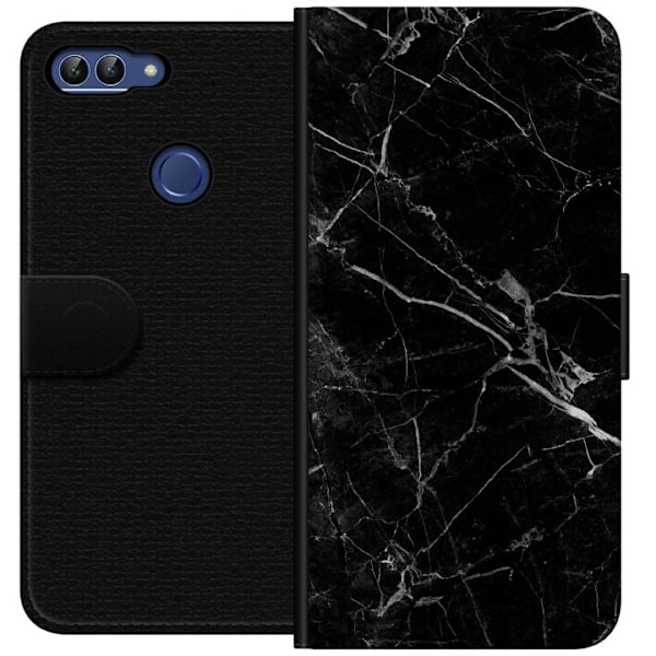 Huawei P smart Tegnebogsetui Sort Marmor