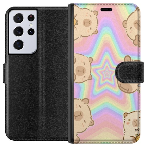 Samsung Galaxy S21 Ultra 5G Tegnebogsetui Kawaii Capybara Gala