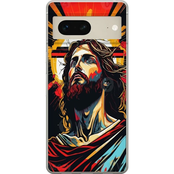 Google Pixel 7 Läpinäkyvä kuori Jeesus ja Kortti - uskonnol