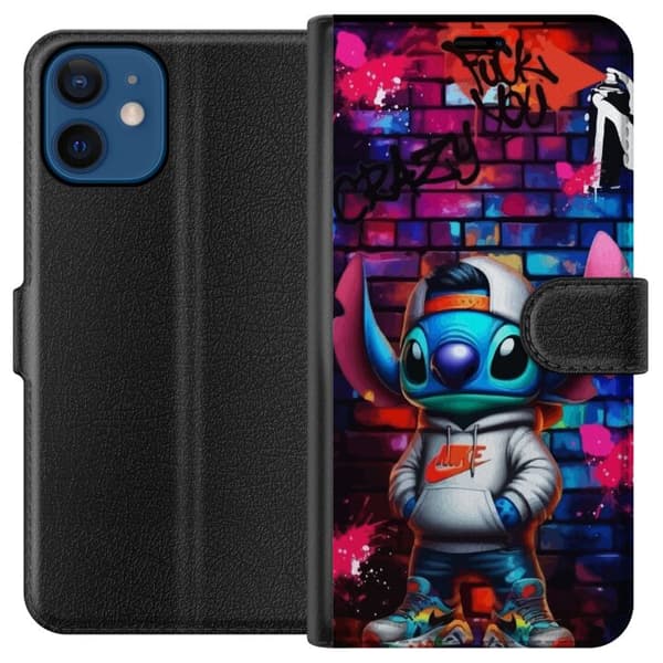 Kompatibelt Lommeboketui til Apple iPhone 12 Gatekunstalien i hettegenser i neon-graffitistil