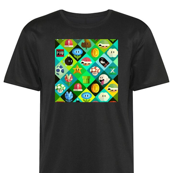 Trænings T-shirt | Sport T-shirt til Voksen Super Mario sort Medium