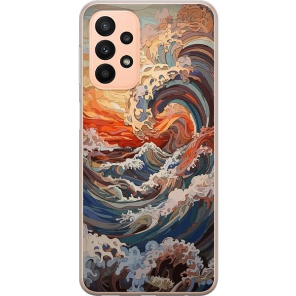 Kompatibelt Mobildeksel til Samsung Galaxy A23 Bølger