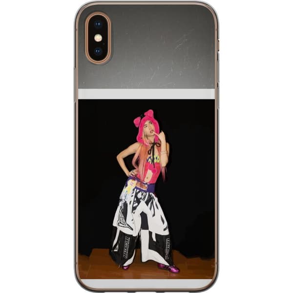 Kompatibelt Mobildeksel til Apple iPhone XS KATSEYE rosa modeporträtt svart