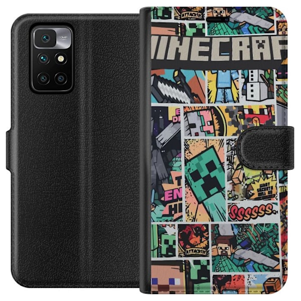 Xiaomi Redmi 10 Tegnebogsetui Minecraft Kunst