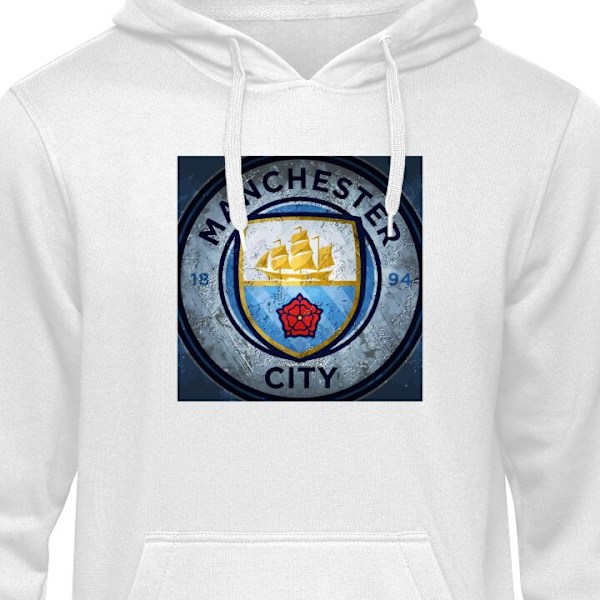 Barn-Hoodie | Mjuk Huvtröja för Barn Manchester City FC vit 9-11 År