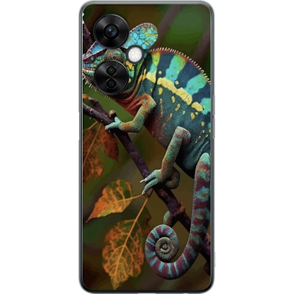 OnePlus Nord CE3 Läpinäkyvä kuori Lisko Graafinen Streetwear Suunnittelu Eläinmalli Moderni Kaupunkityyli Suosittu Motiivi Luova Taide Trendi