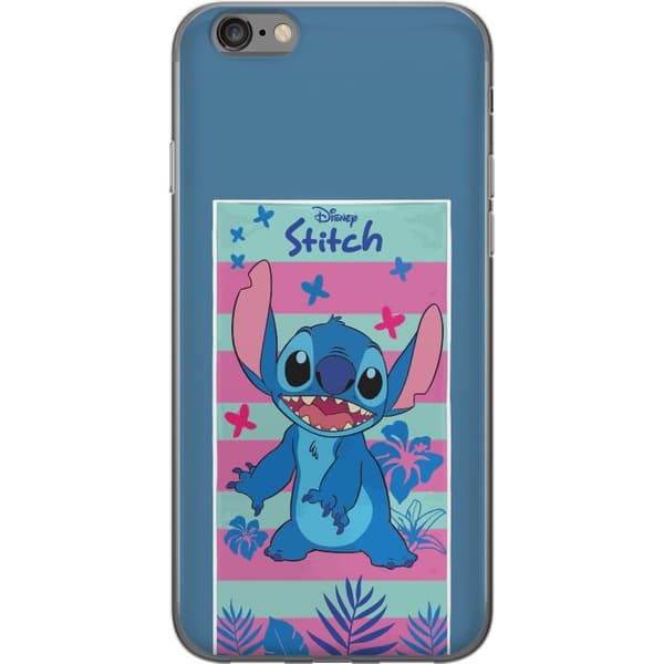 Kompatibelt Mobildeksel til Apple iPhone 6 Stitch med tropiske blader og pastellstriper blå