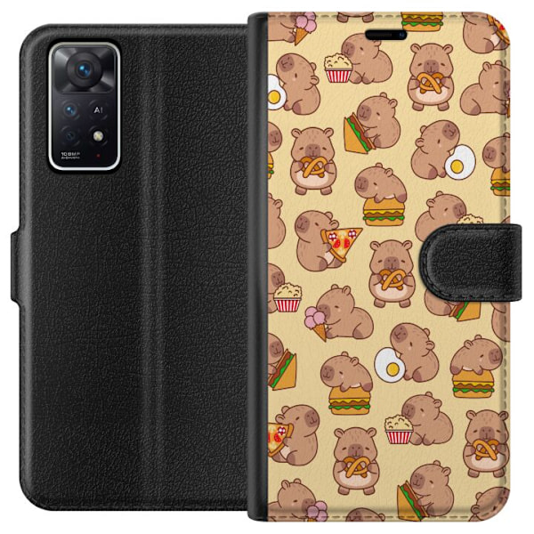 Xiaomi Redmi Note 11 Pro 5G Plånboksfodral Kawaii capybara mobilskal med flera söta figurer