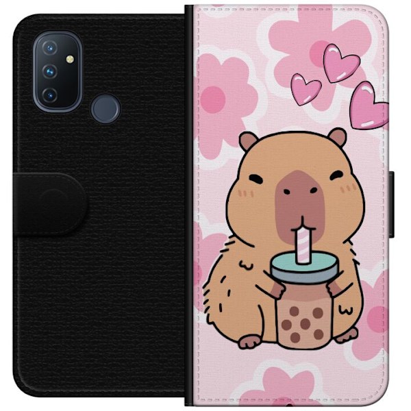 OnePlus Nord N100 Plånboksfodral Kawaii Capybara Hjärtan Anime Stil Söt Design Djurmotiv TikTok Populärt Present Tjej