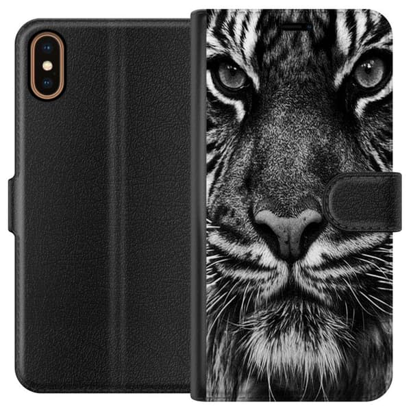 Kompatibelt Plånboksfodral till Apple iPhone X Tiger
