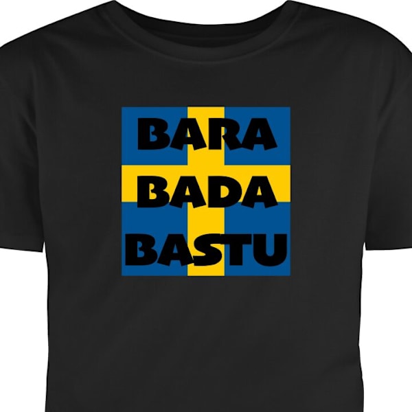 T-shirt för Vuxen | Klassisk Vuxen-T-shirt Bara Bada Bastu - svart S